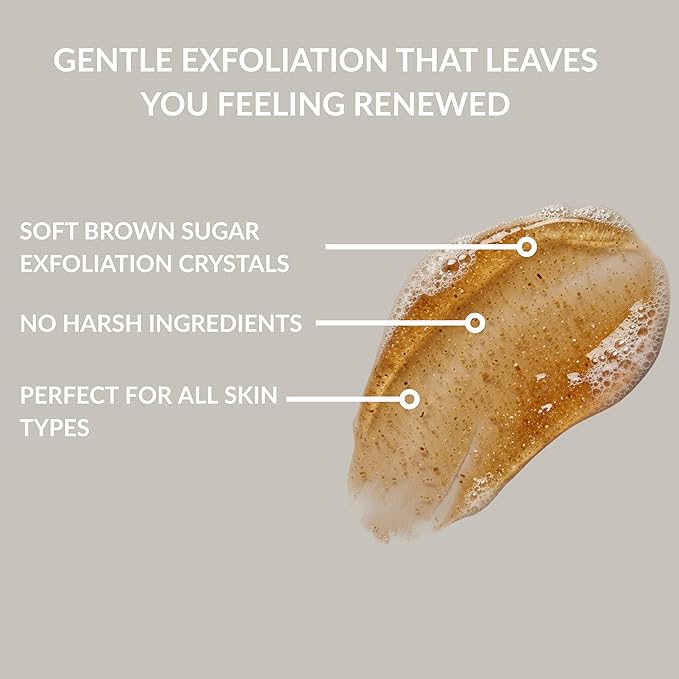 SpaScriptions Turmeric & Collagen Body Wash - Brightening Gentle Exfoliation Shower Gel Scrub for Men and Women with Brown Sugar & Vitamin E for Glowing Hydrated Skin, Scented, Paraben Free 33 fl oz