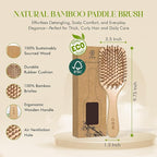 ORW OREN'S Bamboo Hair Brush for Hair Growth - Bamboo Bristle Detangler Paddle Brush, Scalp Stimulation – Natural, Sustainable Hair Care for Women, Men & Kids - Large