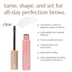 Chella Eyebrow Gel, Defining Clear Eyebrow Gel - Lightweight Formula for Natural, Long Lasting Makeup - Vegan, Cruelty Free, Paraben Free, Gluten Free