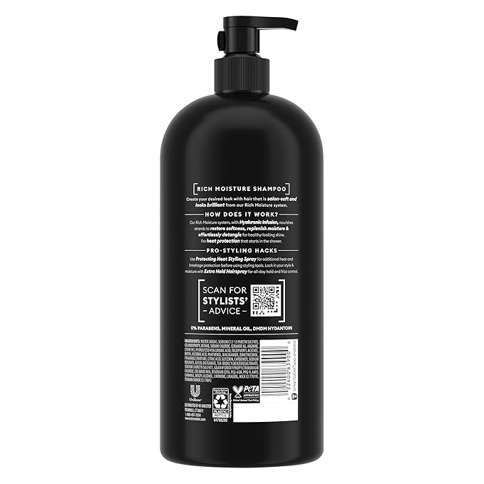 TRESemmé Rich Moisture Hydrating Shampoo with Pump 4 Count for Dry Hair Formulated With Pro Style Technology 39 Fl Oz