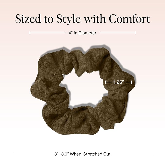 Kitsch Scrunchies for Women - No Crease Hair Ties for Girls | Scrunchies For All Hair Types and Textures, Perfect for Day or Night | Ideal Gifts for Women - Moss Green, 5 Pcs