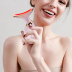 Facial Massager Red-Light-Therapy-for-Face and Neck, Face 𝖲 culpting Wand with 7 Color - Birthday, Christmas, Mothers Day, Valentines Day Gifts for Her Women Mom Best Friend Wife Teacher (Rose Gold)