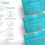 Onsen Japanese Body Butter for Women - Skin Refinery Cream Natural and Organic Shea Butter Moisturizing Clear Skin Exfoliator with Coconut Oil and Vitamin E - 8.6 fl oz / 255 ml (Lavender)