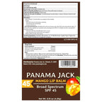 Panama Jack Sunscreen Lip Balm - SPF 45, Broad Spectrum UVA-UVB Sunscreen Protection, Prevents & Soothes Dry, Chapped Lips, Mango, 3-pack