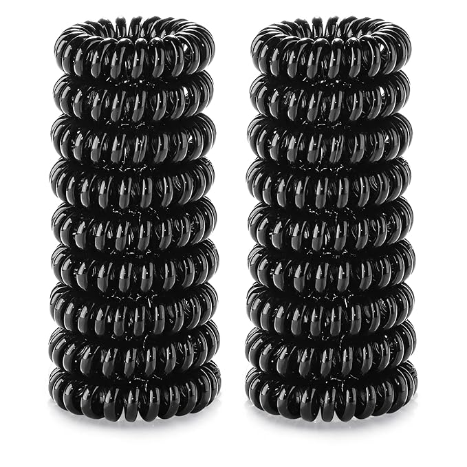 18 Pcs Women Ponytail Braid Hair Elastic No Crease Spiral Hair Ties, Girls Multi-color Waterproof Coil Hair Accessories (Small Hair Ties)