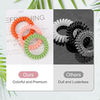 JessLab Spiral Hair Ties for Women, 10-Pack Traceless No-Damage Ponytail Holders, Coils Hair Bands for Girls, Assorted Colors