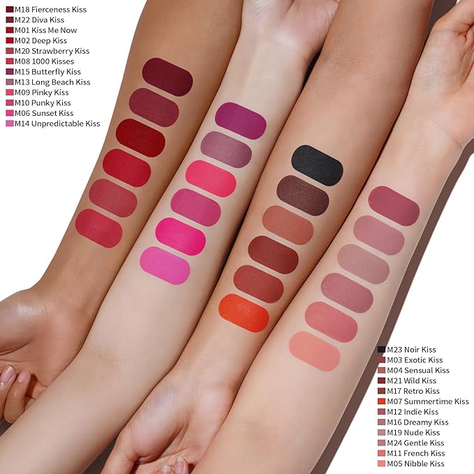 Oulac Matte Liquid Lipstick for Women 3PCS, Bright Pink Lip Stain Long Lasting Waterproof, No Transfer, Creamy High Pigmented Formula, Vegan & Cruelty-Free. Pink Set【M06+M09+M10】