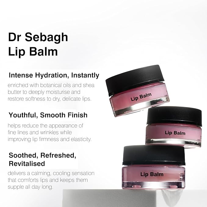 Dr Sebagh Lip Balm (0.5 fl oz) - Luxury Healing Lip Balm for Dry Lips & Chapped Lips - Intense Lip Hydration & Repair - Lip Moisturizer for Women and Men- Nourishing Lip Treatment & Lip Care Essential