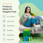 ZenToes Moisturizing Socks for Cracked Heel Treatment, Vitamin E, Olive Oil and Jojoba Oil Heel Socks, Stocking Stuffers for Women, Spa Self Care Gifts for Women (Green Gingham & Multi Plaid, Regular)