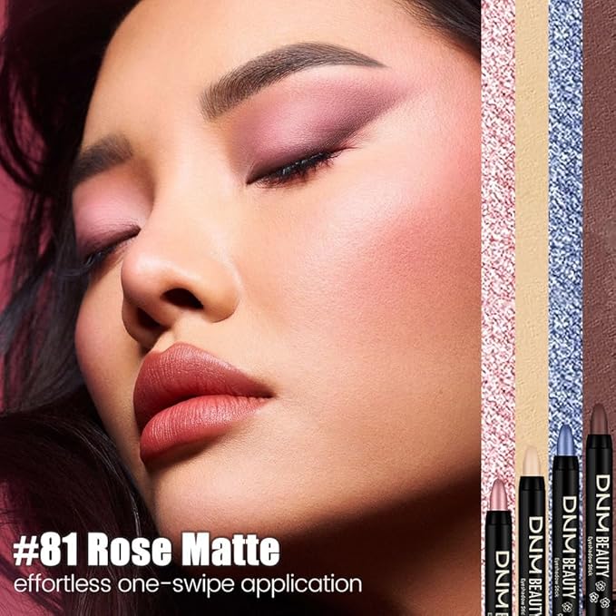 evpct Mauve Matte Cream Eye Shadow Sticks Brightener Pencils for Women, Longwear Mauve Silky Eyeshadow Applicator Stick Pen Waterproof, Blendable Crease-Proof Stick Eyeshadow Matte Eye Makeup 81