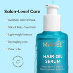 MAREE Hair Oil for Frizzy Hair with Argan Oil, Keratin & Biotin – Hair Serum for Dry and Curly Hair Gloss – Frizz Control Hair Care Products for Women – Aceite Para el Cabello – Keratin Hair Treatment