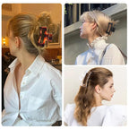 Hair Clip, 3.5 Inch Medium Hair Claw Clips 6 Pack for Women and Girls - Amber Hair Accessories