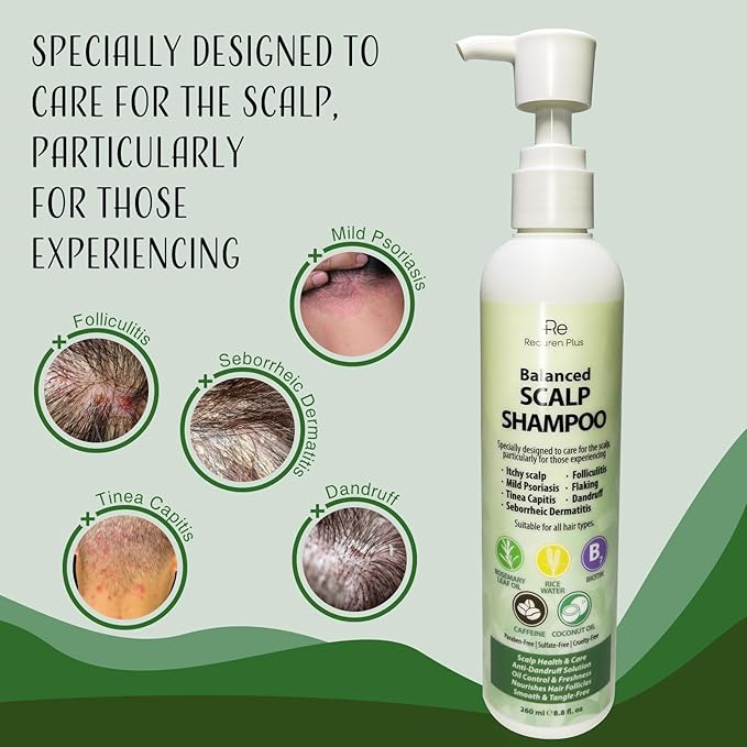 Antifungal Shampoo for Folliculitis and Seborrheic Dermatitis: Scalp Psoriasis Treatment, Dandruff & Itchy Scalp Relief with Salicylic Acid, Piroctone Olamine, Rosemary & Coconut Oil 8.8 fl.oz