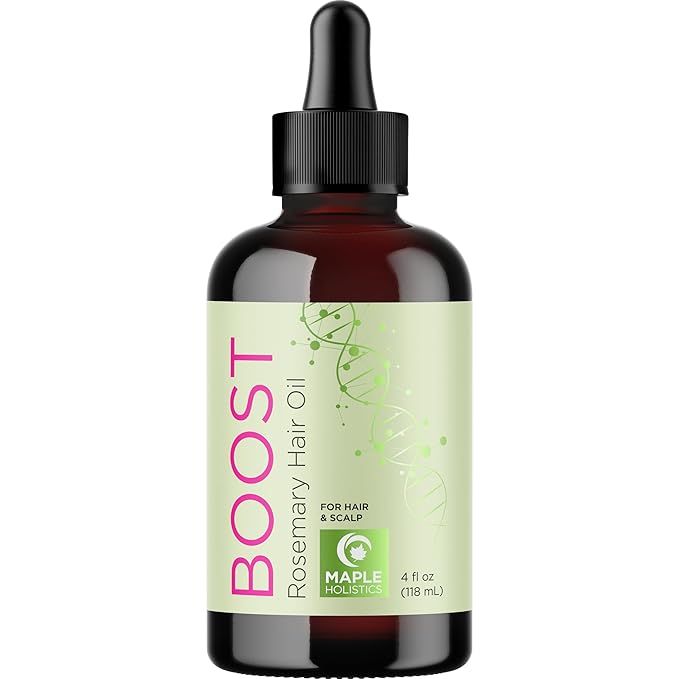 Volumizing Rosemary Hair Oil Serum - Moisturizing Scalp and Hair Oil for Men & Women Infused with Amla Black Castor Pumpkin Argan & Jojoba - Lightweight Hydrating Vegan & Color Safe (Rosemary Scent)