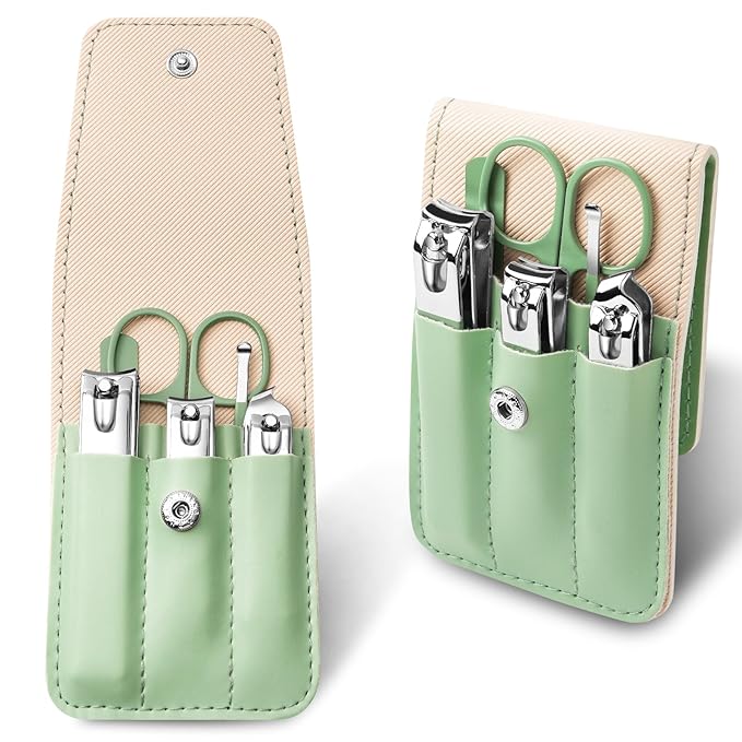 Manicure Kit Gifts for Women, Useful Nail Clipper Set, Christmas Small Gifts for Wife, Cute Stocking Stuffers for Teenage Daughter, Exquisite White Elephant Gifts for Adults (green)