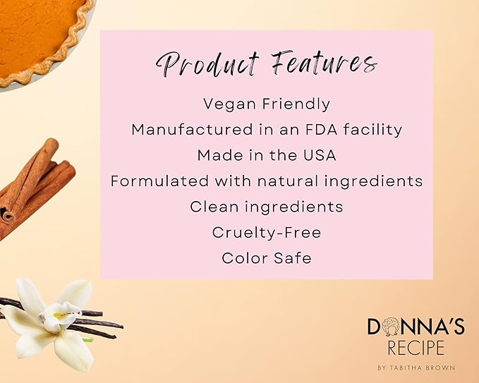 Donna's Recipe by Tabitha Brown – Sweet Potato Pie Extra-Creamy Leave-In Conditioner – Deep Moisture & Curl Definition – Sulfate-Free – 8 oz