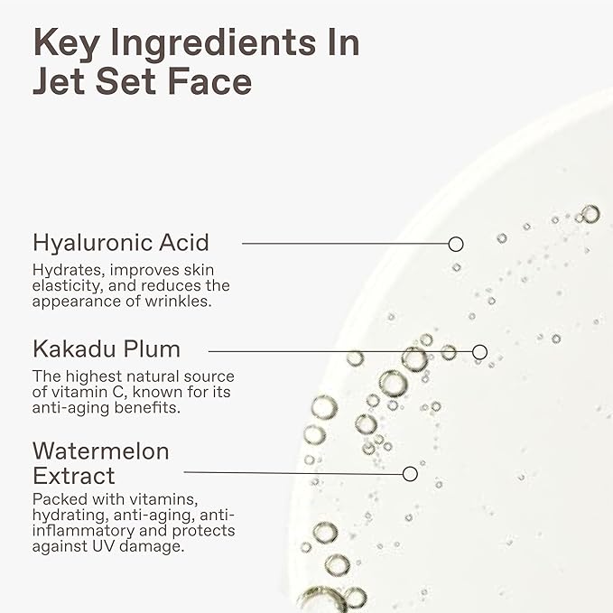 Jet Set Face Clear Self Tanner Spray for Men, Hyaluronic Acid, Hydrating Watermelon Extract, Mess & Streak Free, Anti Orange Tanning Water, 3.4 Fl Oz