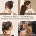 8 Pcs Medium Hair Clips for Women Girls - 2 Styles Rectangle and Double Row Teeth Small Claw Clips for Thin Fine Thick Hair, Matte Non-slip Strong Hold Jaw Clips Hair Accessories, Brown