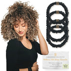 Authentic Mulberry Silk Skinny Scrunchies for Women, Anti Breakage Hair Ties for Curly Thick & Thin Hair, 100% Silk for Buns, Ponytail Holders & Sleeping, Onyx Black Color (4-Pack)