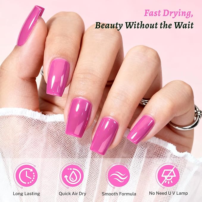 18ml Rose Pink Nail Polish Large Volume Quick Drying Nail Polish, Fast Drying and Long Lasting Color Nail Art DIY Home Manicure Gift for Women