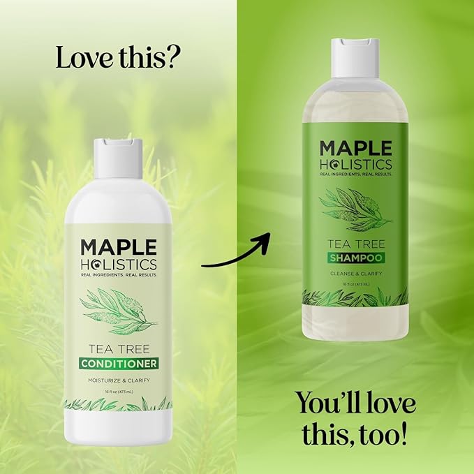 Tea Tree Conditioner for Dry Hair - Tea Tree Oil Conditioner for Oily Hair and Sulfate Free Conditioner for Dry Hair - Cleansing Conditioner and Tea Tree Dry Scalp Care with Tea Tree Oil for Hair