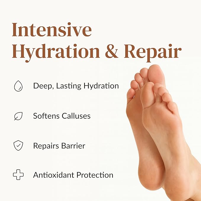 Epielle Hydrating Foot Mask 6 Pairs, Relieve and Soften with Shea Butter & Jojoba Oil, Deep Moisturizing Socks for Dry, Cracked Feet, Self Care Gifts for Women, Spa Kit, Stocking Stuffers