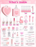 Beetles So In Love Collection – Forever In Love Valentine Gel Nail Polish Kit with UV Light, Pink Gel Polish with Base Top Coat Nail Tips Mini Rose Bouquet, Valentine's Day Gifts for Wife Girlfriend