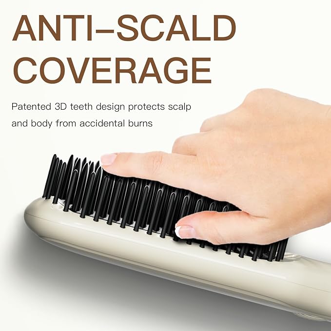 MEGAWISE Hair Straightener Brush Series (Pearl White)