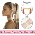 LuSeren 120 Pcs No Damage Thick Hair Ties, Large Soft Seamless Nylon Cloth Hair Elastics for Women - Neutrals 5