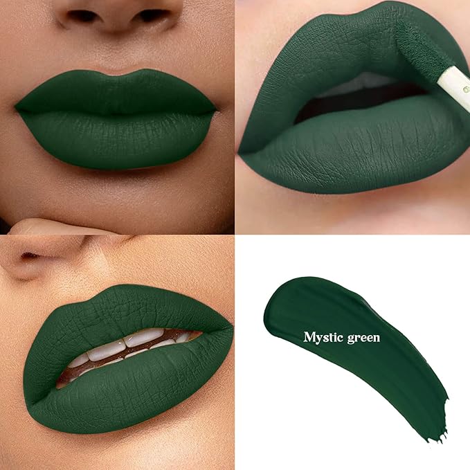 3-Pack Multicolor Matte Liquid Lipstick Set – White, Dark Green & Chocolate – Long-Lasting, Smudge-Proof, Waterproof – High-Pigment, Transfer-Resistant Colors for All-Day Wear