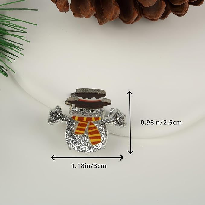 10PCS Mini Christmas Hair Claw Clips for Women-Christmas Tree and Gloves Gingerbread Snowman Stanta Claus Hair Accessories Cute Party Gifts for Girls