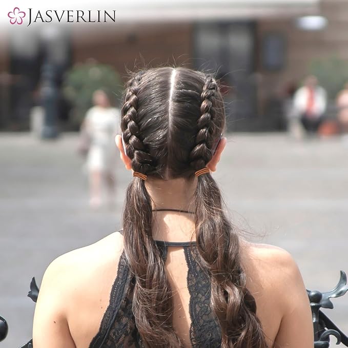 Thin Hair Ties Small Elastics Rubber Bands for Fine Thinner Medium Texture, Ponytail Holders Long Lasting Non Slip Braided Hairtie for Women Girl Curly 2mm 80 Pieces (Ginger)