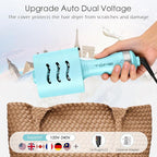 Blow Dryer Brush, Hair Dryer Brush in One, 600W Oval Hot Air Volumizer & Straightener, Anti-Frizz Blowout Styling Brush, Dual Voltage 110–240V Travel (2 Inch) Blue