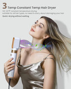 Ukliss Hair Dryer Brush 6 in 1, Hot Air Brush & Styler with ALCI Safety Plug, Ionic Blow Dryer Brush for Frizz Free Salon Blowout, Volumizing & Auto Curls, for Fine to Normal Hair,White