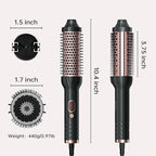 Negative Ion Thermal 1.5 Inch Brush for Blowout Look, Ceramic Curling Brush with Anti-Scald Nylon Bristles,10 Temps & Auto Shut-Off, Dual Voltage Travel Hair Styling Tool