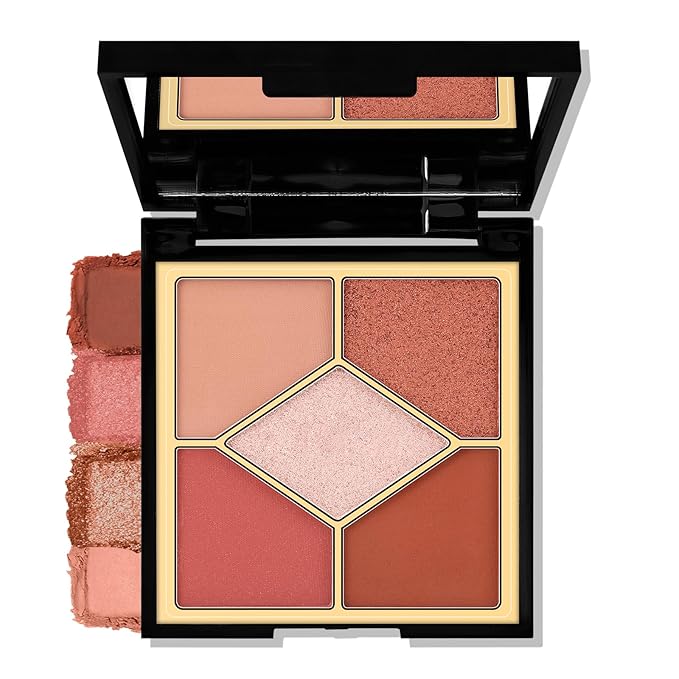 Boobeen 5-Color Eyeshadow Palette, Brown Neutral Tones with Matte Shimmer Glitter Finishes, Long-Lasting Everyday Makeup Palette，Blendable & Pigmented,Travel-Friendly