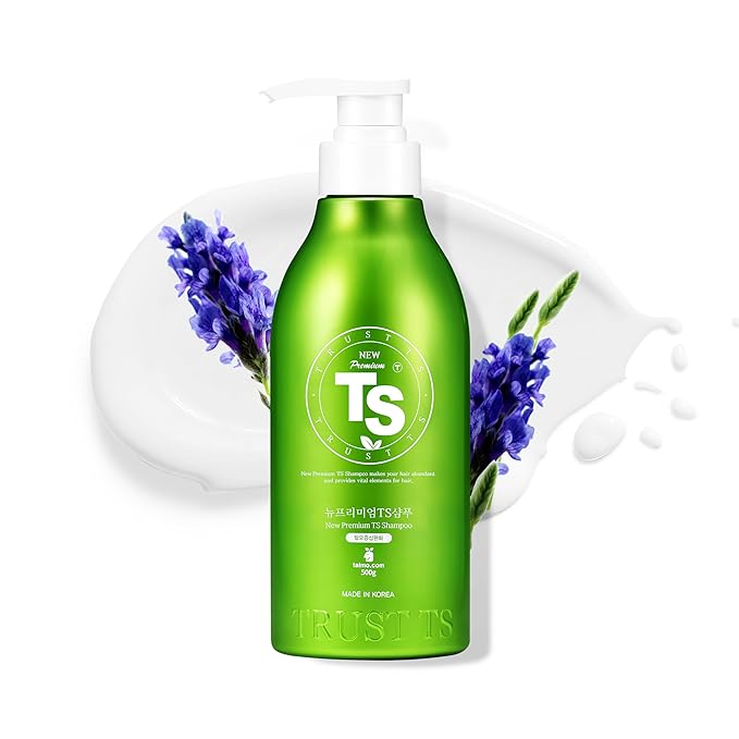 TS New Premium Shampoo | Korean Hair Loss Care for Thinning Hair with Biotin & Niacinamide | Zinc Pyrithione & 19 Botanical Extracts | Sulfate-Free Creamy Formula for Scalp Health (16.91Fl Oz/ 500ml)