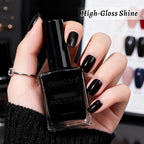 18ml Black Nail Polish Large Volume Quick Drying Nail Polish, Fast Drying and Long Lasting Color Nail Art DIY Home Manicure Gift for Women