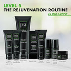 Tiege Hanley Skin Care Set for Men, Rejuvenation Routine, System Level 5, Face Wash, Scrub, Moisturizers, Eye Cream, Serum, Clay Mask, & Retinol Stick for Healthy Skin, Men’s Skin Care, 8 Piece Kit