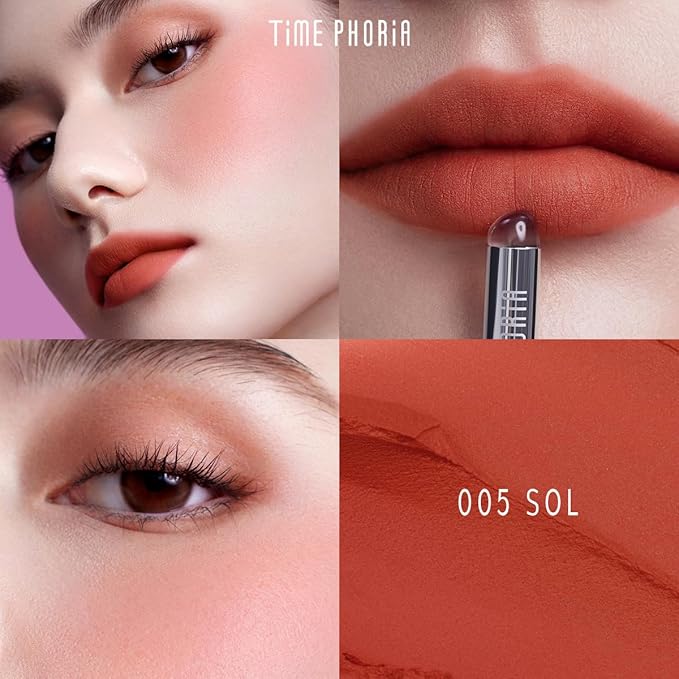 ORBITA LIP AND CHEEK BLURRING POT | Lip & Cheek Tint with Soft Velvety Mud Texture, Blur Matte Finish Lipstick, Featherlight, Multi-Use Makeup, Buildable Color, Long-Wearing (005 Sol)