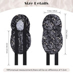 AWAYTR Long Satin Bonnet for Braids - Elastic Silk Hair Bonnets for Sleeping Night Cap Stretchy Tie Band for Women(Star and Moon)