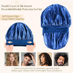 YANIBEST Silk Bonnet for Men Women Hair Bonnet for Sleeping Double Layer Satin Bonnet for Natural Curly Hair Unisex Sleep Cap