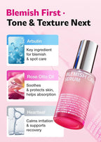 ISOI Blemish Care Up Serum for Face, Vegan Hydrating Serum for Smooth & Glass Skin Effect, Skin Barrier & Moisture Balance for Women, Arbutin & Rose Otto Oil, Korean Skin Care (2.36 fl. oz, 70ml)