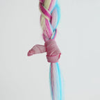 MEEDEE 100 Pack Dusty Rose Color Hair Ties For Women No Crease Soft Elastic Ribbon No Damage Pink Hair Ties Dusty Rose Knotted Ouchless Hair Ribbon Yoga Hair Ribbons Elastic Bracelets