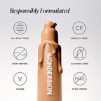 Wonderskin Hyper Bond All-Day Stay Serum Foundation – Waterproof, Transfer-Proof, 24HR Longwear Face Makeup with Niacinamide & Hyaluronic Acid – Lightweight, Natural Finish (Nova)