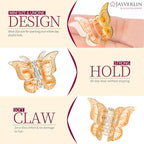 Gradient Butterfly Hair Clip, Mini Plastic 90s Hair Claw Clips for Women Girls, No Crease Toddler Y2K Accessories Set 50pcs Rainbow Assorted Color