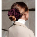 CEELGON Burgundy Big Velvet Scrunchie 6.5 Inches Jumbo Scrunchies Hair Ties Oversized Ponytail Holder for Thick Curly Hair Extra Large Hair Accessories for Women (Burgundy)