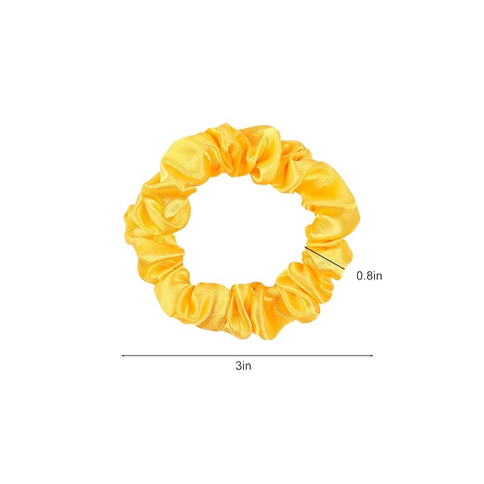 Satin Silk Hair Ties Small Scrunchies for Women Girls Ponytail Holders 20 Pcs Mini Bulk Scrunchies Elastic Hair Bands for Thick Curly Hair Pony Tails Hair Ties