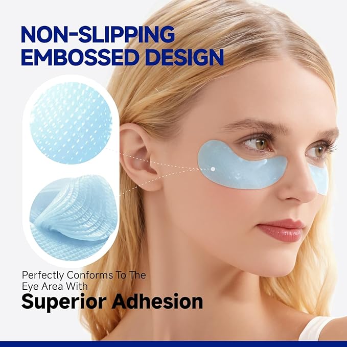 Peptide Cooling Under Eye Patches, Soothing Eye Patches Instant Reduces Dark Circles and Puffiness, Calming Under Eye Mask with Glacial Water for Bags Treatment, 60 Pairs