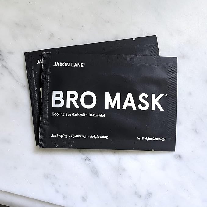 BRO MASK Under Eye Patches for Men with Hydrogel (4 x 6 pairs) - Anti-Aging Korean Eye Masks for Dark Circles and Puffiness- Puffy Under Eye Treatment - Perfect Skin Care Stocking Stuffers for Men